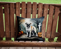 Boxer Spooky Halloween Throw Pillow