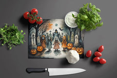 Creepy Dolls Spooky Halloween Glass Cutting Board