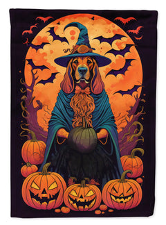 Bloodhound Witchy Halloween Garden Flag