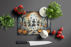 Dancing Skeletons Spooky Halloween Glass Cutting Board