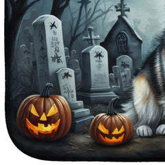 Alaskan Malamute Spooky Halloween Dish Drying Mat