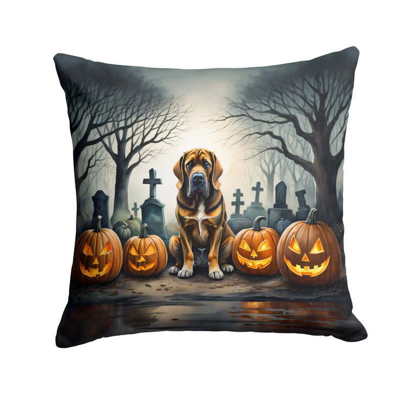 Bloodhound Spooky Halloween Throw Pillow