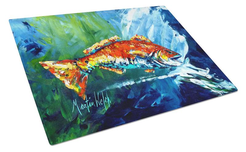 Break Through Red Fish Glass Cutting Board