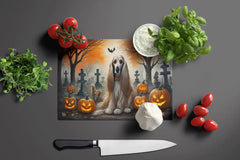 Afghan Hound Spooky Halloween Glass Cutting Board