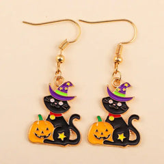 Cute Enamel Halloween Dangle Earrings