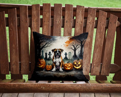 Boxer Spooky Halloween Throw Pillow