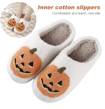 Halloween Spooky Lantern Pumpkin Slippers Non Slip