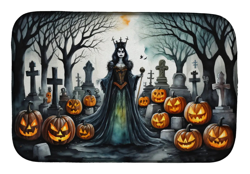 Evil Queen Spooky Halloween Dish Drying Mat