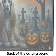 Afghan Hound Spooky Halloween Glass Cutting Board