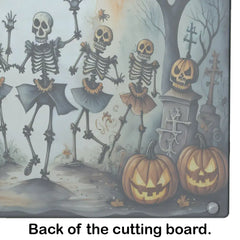 Dancing Skeletons Spooky Halloween Glass Cutting Board