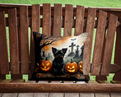 Affenpinscher Spooky Halloween Throw Pillow