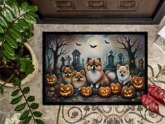 Pomeranian Spooky Halloween Doormat