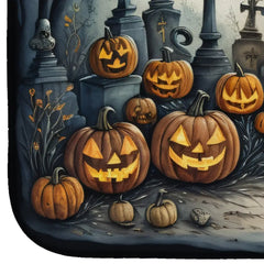 Cat Cemetery Spooky Halloween Dish Drying Mat