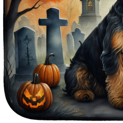 Airedale Terrier Spooky Halloween Dish Drying Mat