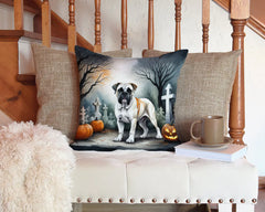 Boxer Spooky Halloween Throw Pillow