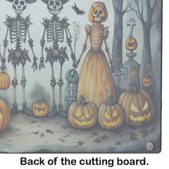 Calacas Skeletons Spooky Halloween Glass Cutting Board