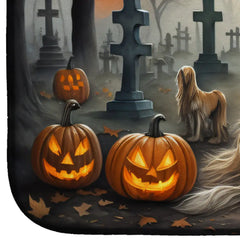 Afghan Hound Spooky Halloween Dish Drying Mat