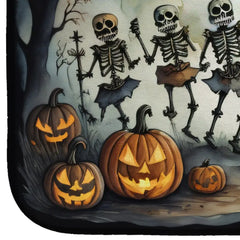 Dancing Skeletons Spooky Halloween Dish Drying Mat