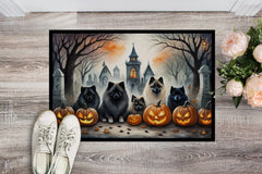 Keeshond Spooky Halloween Doormat