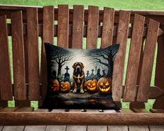 Bloodhound Spooky Halloween Throw Pillow